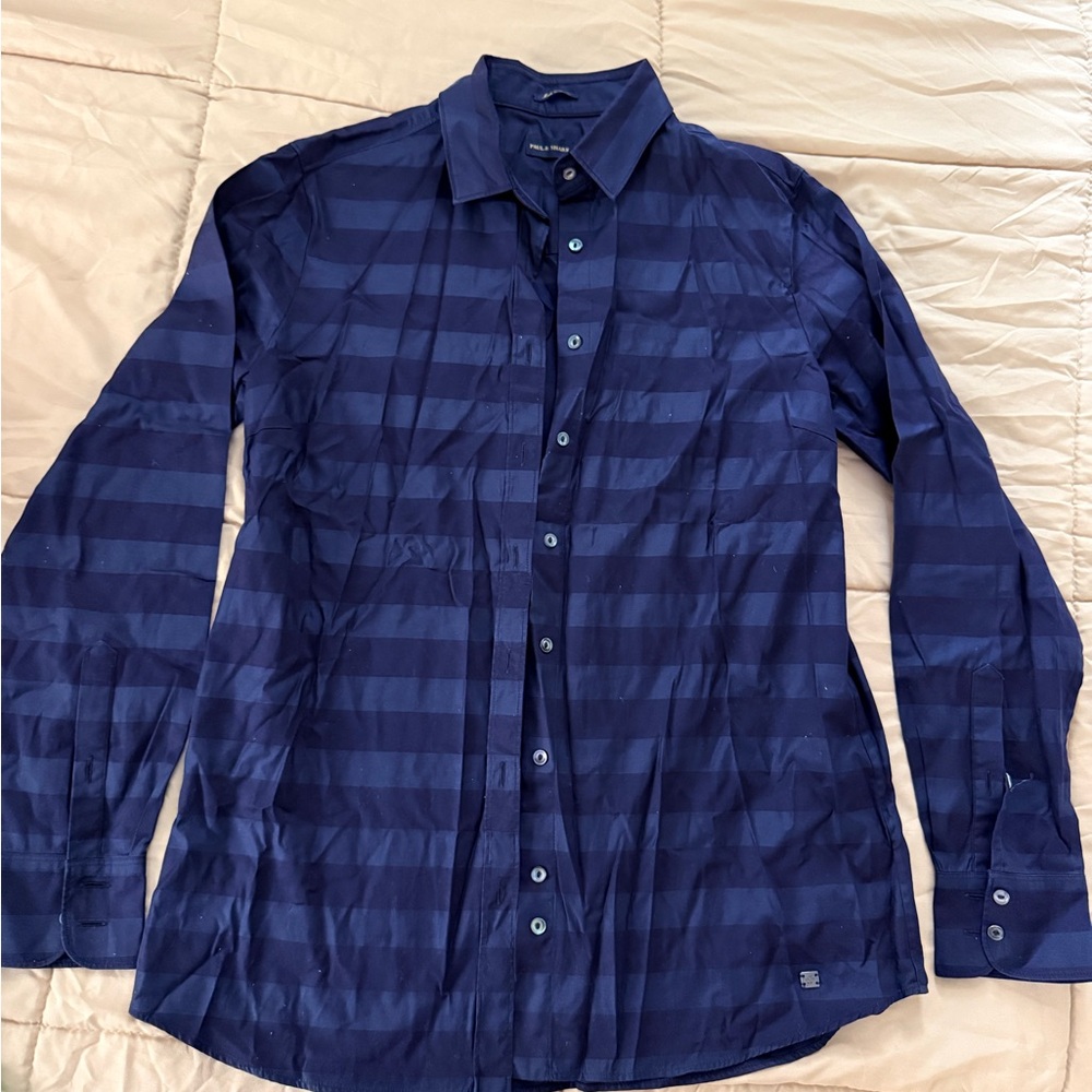 Paul & Shark Navy Striped Button Down Shirt